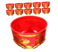 WRITWAA 24pcs Chinese Style Buddhist Offering Cups with Lotus Base Wear Resistant Water Bowls for Temple Worship and Yoga Meditation Decorative Sacrifice Containers for Home Office
