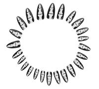 WRITWAA 24pcs Gothic Nails Halloween Glue False Nail Kit for Women Unique Finger Bone Design Easy DIY Manicure Versatile Fashion Accessory