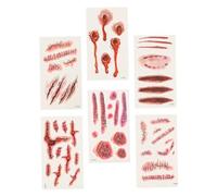 WRITWAA 24pcs Halloween Stickers Scar Sticker Temporary Body Pvc Waterproof 3d Horror Pattern Design Cool Creepy Tattoos for Halloween Party
