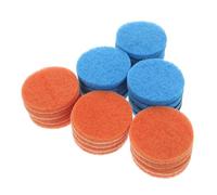 WRITWAA 24pcs Household Replacement Nylon Scouring Pads with Hook and Loop Backing Round Kitchen and Bathroom Scrub Sponge for Efficient Stain Removal and Easy Wash