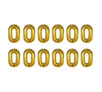 WRITWAA 24pcs Jumbo Chain Balloons, 16'' Foil Balloons for Making Wall Arches Chains, for 80s 90s Wedding Anniversary Engagement Birthday Graduation Party Decoration Gold