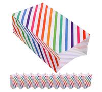 WRITWAA 24pcs Rainbow Stripe Paper Party Bags for Packaging Cookies and Desserts, Paper Material with Rational Capacity, for Showers and Weddings