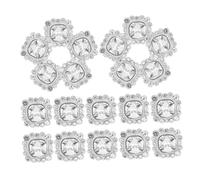 WRITWAA 24pcs Rhinestone Crystal Sewing Buttons for Wedding Dress DIY Crafts Clothes Bags Silver Shank Embellishments with Versatile Sparkling Decoration for Handbags Shoes Hats
