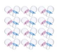 WRITWAA 24pcs Shower Candy Cases Pacifier Shape Plastic Boxes Portable and Fillable for Themed Party and Dessert Table Favors