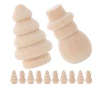 WRITWAA 24pcs Unfinished Mini Christmas Peg Dolls Blank Wooden Christmas Tree Snowman Ornaments Unpainted Wooden Doll Bodies DIY Craft Figures Xmas Decoration