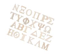 WRITWAA 24pcs Unfinished Wood Greek Alphabet Letters Flat Natural Color for DIY Painting Scrapbooking Nursery Learning Crafts Fraternity Party Supplies and Wall Decor