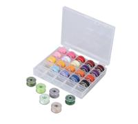 WRITWAA 25-Slot Sewing Machine Bobbin Box with Thread Tape Measure Organizer for Sewing Accessories and Machine Spools Storage in Assorted Colors Random Color