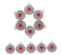 WRITWAA 25pcs Canada Maple Leaf Enamel Charms for Bracelets and Handbags Lightweight Alloy Canadian Flag Pendants and Fade-resistant Craft Accessories for DIY Jewelry and Patriotic