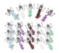 WRITWAA 25Pcs Mixed Color Natural Crystal Angel Pendants DIY Craft Charms for Bracelet Necklace Making Accessories Unique Vivid Design for Handmade Jewelry