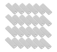 WRITWAA 25pcs Stainless Steel Rectangle Stamping Blank Tags with Holes Mirror Finish Metal Keychain Charms for Jewelry Making Small Keychain Accessories and Stylish