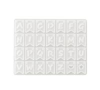 WRITWAA 26 Large Alphabet Molds Silicone Casting Mold Creative Flexible Lettershaped Flag Shape Reusable with Crisp Lines White for Presents and Celebration Banner