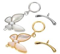 WRITWAA 2pcs 14k Gold Plated Butterfly Ot Clasp Necklace Chain Extenders Multi-Functional Alloy Connectors for Jewellery Bracelets Convenient to Use