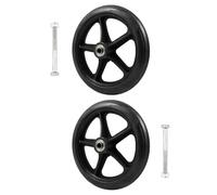 WRITWAA 2pcs 7-inch Solid Front Wheels for Wheelchair Walker Replacement, Anti-Slip Wheelchair Accessories with Sturdy Solid Tires for Mobility Aids and Rollators