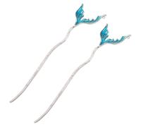 WRITWAA 2pcs Alloy Artistic Fishtail Hair Sticks for Women Elegant Hair Styling Pins for Weddings Parties Daily Use Travel Friendly Design Lightweight Charming Presence