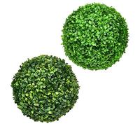 WRITWAA 2pcs Artificial Grass Ball Hanging Topiary Ball Plastic Vivid Ceiling Adornments No Watering Needed Green Decoration for Garden Patio