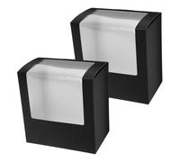 WRITWAA 2pcs Baseball Cap Shipping Boxes Hat Storage Case Viewing Window Hat Organizer Box for Display