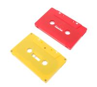 WRITWAA 2pcs Blank Cassette Tapes Decorative Cassette Tapes Plastic Retro Empty Shells for DIY Crafts Music Making and Wall Art Ornaments