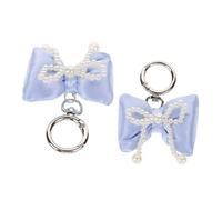 WRITWAA 2pcs Bow Keychain with Imitation Pearls Chic Bag Charm and Functional Accessory for Women for Handbags and Backpacks Elegant Pearl Bow Pendant Keychain