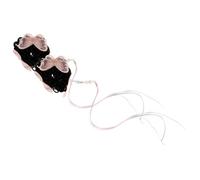 WRITWAA 2pcs Butterfly Wig Ring Embroider Bow Shape Drawer Knobs Traditional Hair Tie Holders White Door Knobs Beaded Hair Bun Bow Knob Black Cabinet Handles Mesh