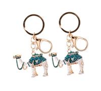 WRITWAA 2pcs Camel Keychain Rhinestones Decorative Bag Charm for Backpack Handbag Unique Camel Key Ring Pendant for Car Keys