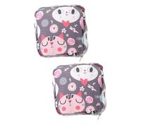 WRITWAA 2pcs Cartoon Pattern Menstrual Pad Bag Portable Sanitary Pad Pouch with Zipper Design for Travel Convenient Storage for Women and Accessories