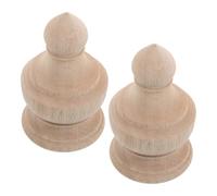 WRITWAA 2pcs Carved Wood Staircase Finials Unfinished Decorative Wooden Caps for Handrail Columns Bed Post Finials