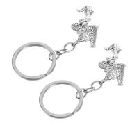 WRITWAA 2pcs Cheerleaders Keychains Energetic Pendant Cheer Style Metal Practical Everyday Use Organizes Keys House Key Decoration