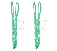 WRITWAA 2pcs Chicken Vegetable Fruit Hanging Feeder: Reusable Slow Feeding String Bag with S Hook - Chicken Coop Toys - Poultry Feeding Tool for Hens, Duck, Goose