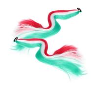 WRITWAA 2pcs Colorful Synthetic Ponytail Extensions for Durable Long Hair Bands for Stylish Wig Decorations for Festive Dress Up and Everyday Use