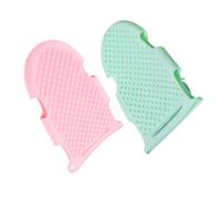 WRITWAA 2Pcs Comfortable Silicone Loofah Portable Body Scrubbers for Deep Cleaning Lightweight Household Bath Brushes Pink Green for Daily Use Home Hotel