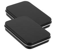 WRITWAA 2pcs Compact Portable Dental Floss Dispenser Box with Hinged Lid, Rectangular Tinplate Travel Case for Family Use and On-the-go Flossing