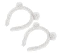 WRITWAA 2pcs Cute Bear Ears Headband Set for Women Plush Hair Accessories with Comfortable Fit and Soft Material, for Spa Time, Parties, Makeup, and Keeping Stray Hairs Away