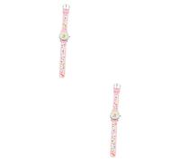 WRITWAA 2pcs Cute Heart Silicone Analog Watch for Boys and Girls Quartz Wristwatch for Girls Comfortable and Skin-Friendly Design for School and Daily Wear
