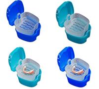 WRITWAA 2pcs Denture Storage Box with Strainer Hinge for Dentures, Lightweight and Easy to Carry Pp Plastic Case, for Photo Taking and Wedding Use Random Color