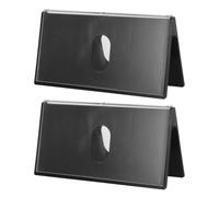 WRITWAA 2pcs Double-sided Desk Name Plate Holder 8x4 Triangular Plastic Table Place Card for Office Meeting Room and Corporate Functions, Portable and Easy Visibility
