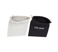 WRITWAA 2Pcs Drawstring Pouch for Hair Dryer Wear Resistant Storage Bag for Travel and Guest Room Supplies Durable Canvas with Stylish Embroidery Multi Purpose Use for Jewelry and Sundries