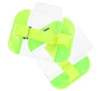 WRITWAA 2pcs Elastic Armband Badge Holders Arm Badge Holder with Adjustable Strap PVC Nylon Material Convenient Display Easy to Clean Bright Fluorescent Green Design for Workers Holding Id