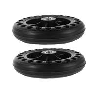 WRITWAA 2pcs Electric Wheelchair Replacement Wheels Front Rear Solid Tires with Central Heavy Duty Anti-Slip for Swivel Wheelchairs and Walkers