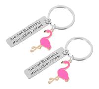WRITWAA 2pcs Flamingo-shaped Key Chain Pendant Lightweight Chic Zinc Alloy Key Chain Decor Easy to Carry Portable Bag Charm for Women