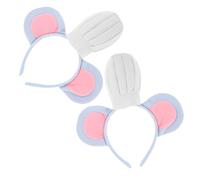 WRITWAA 2pcs Fluffy Mouse Ears Headband with Chef Hat Soft Cartoon Costume Accessory for Halloween Party Comfortable and Chef Mouse Headwear for Cosplay and Role Play Events