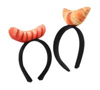 WRITWAA 2pcs Food Themed Headbands with Plush Bread and Hot Dog Shapes, Gentle on Hair, Versatile Party Accessory and Women, for Carnival and Holiday Events