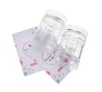 WRITWAA 2pcs French Tip Nail Stamper Clear Silicone Jelly Stamping Tool for Manicure Nail Art DIY Portable Professional