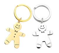 WRITWAA 2pcs Gingerbread Man Keychain Christmas Keyrings Festive Backpack Charms for Holiday Decor Car Keys and Party Favors Cute Gingerbread Men Accessories
