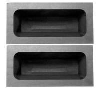 WRITWAA 2pcs Graphite Casting Ingot Mold - Foundry Melting Smelting - Metal Casting Refining Mold for Gold Silver Brass Copper Aluminum 85x45x30/65x30x20mm