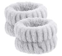 WRITWAA 2pcs Hairband Wristband Flannel Face Wash Wristbands for Washing Face Makeup Hair Band Bath Wrap Hair Band Yoga Hairband Wrist Sweat