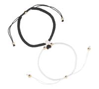 WRITWAA 2Pcs Heart Design Braided Bracelets for Couples Handmade Woven Rope Friendship Jewelry for Valentine's Day and Anniversaries