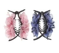 WRITWAA 2pcs High Ponytail Clips for Women Non-slip Hair Claw Clips with Gauze and Acrylic Material Stylish Design Versatile for Hair Types Suitable for Everyday Wear and Special Occasions