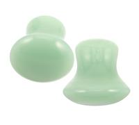 WRITWAA 2pcs Jade Stone Gua Sha Massage Tools Mushroom Shaped Facial Eye Massager Easy Maintenance Light Green for Spa and Home Body Care