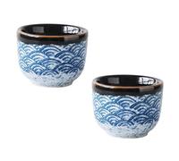 WRITWAA 2pcs Japanese-style Glazed Sake Cup Sake Container Ceramics 1.97x1.97x1.57in High Temperature Treated Safe Elegant Design for Home Special Drinking Occasion