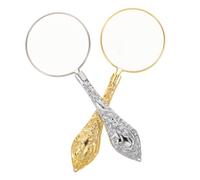 WRITWAA 2pcs Magnifying Glass Handheld Loupe Metal Handle Portable Magnifier for Jewelry Making Antique Repair and Reading Ergonomic Design for Seniors and Professionals Precision Lens